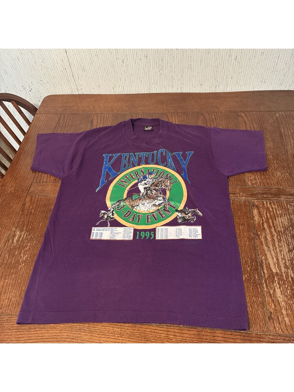 Vintage 1995 Kentucky International T-Shirt Adult Large 3 Day Event Made In USA